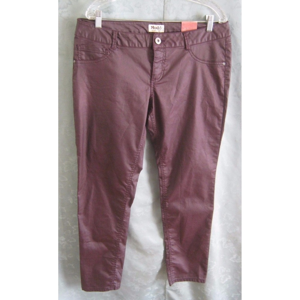 MUDD Leather Look Skinny Jeans Size 15 NWOT Dark Purple